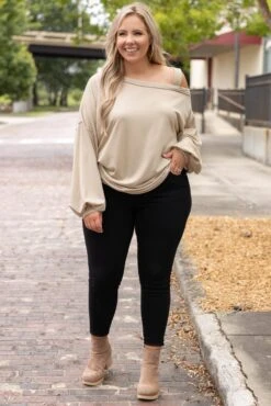 Bring On The Night Top, Taupe 9 Bring On The Night Top, Taupe -Beyond Basics BringOnTheNightTop Taupe 4copy