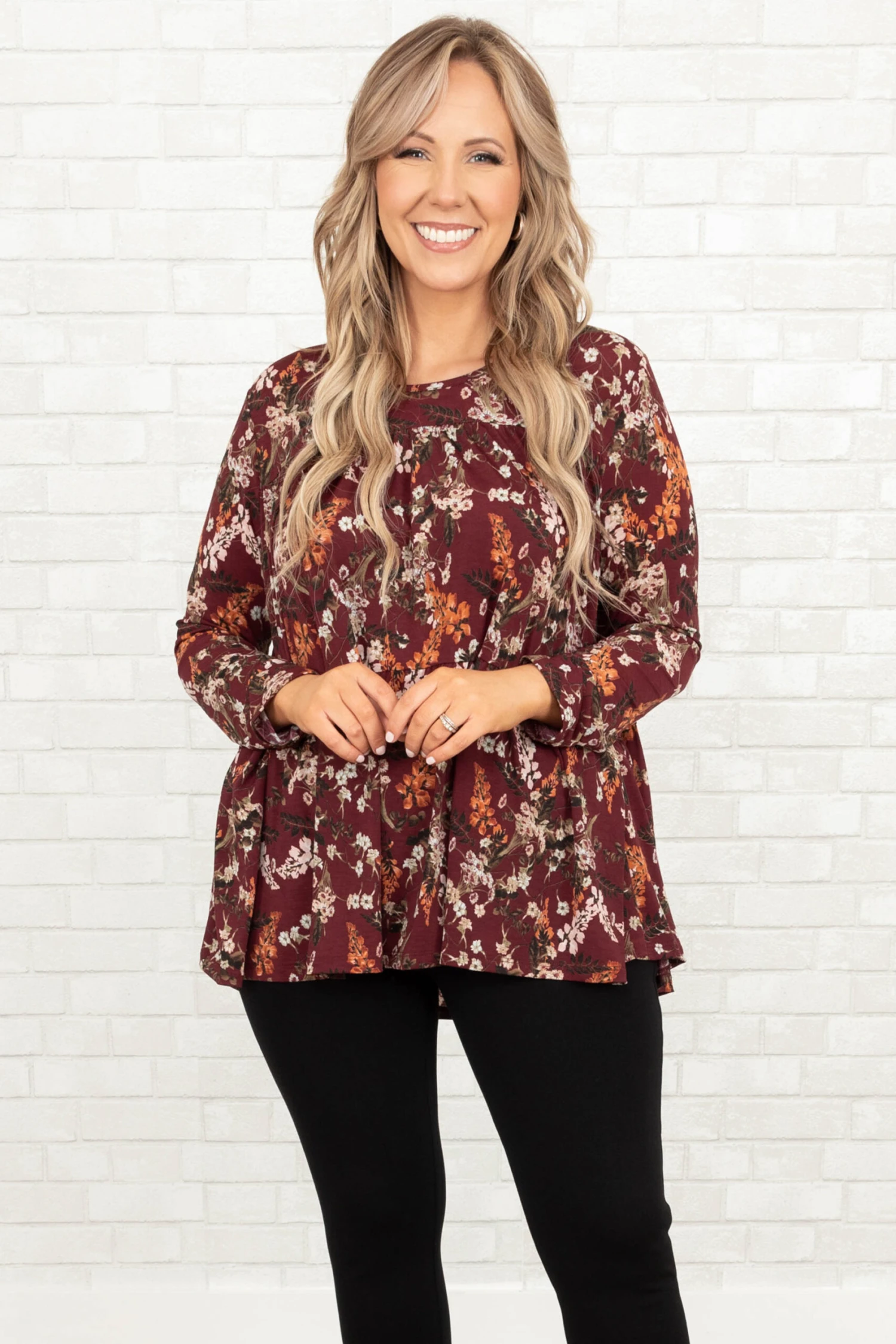 Brisk Breezes Top, Burgundy 3 Brisk Breezes Top, Burgundy