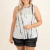 Charming Charlotte Tank, Ivory-Black