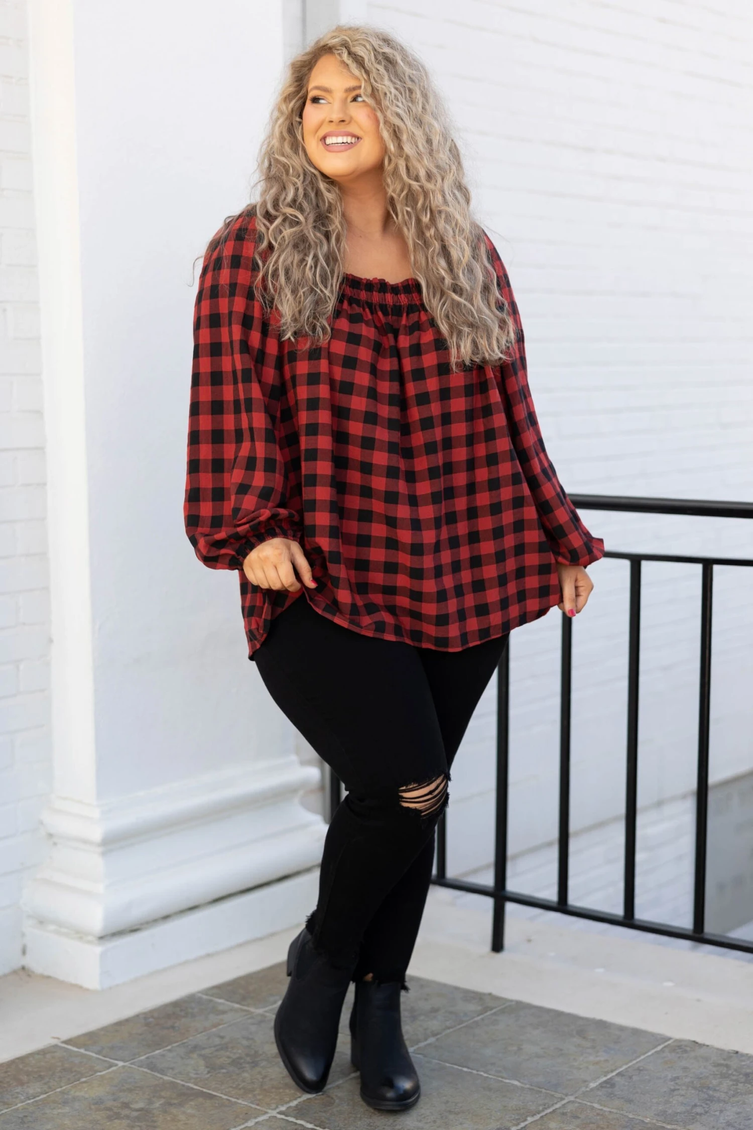 Cheerful Moments Top, Red 4 Cheerful Moments Top, Red - Image 2