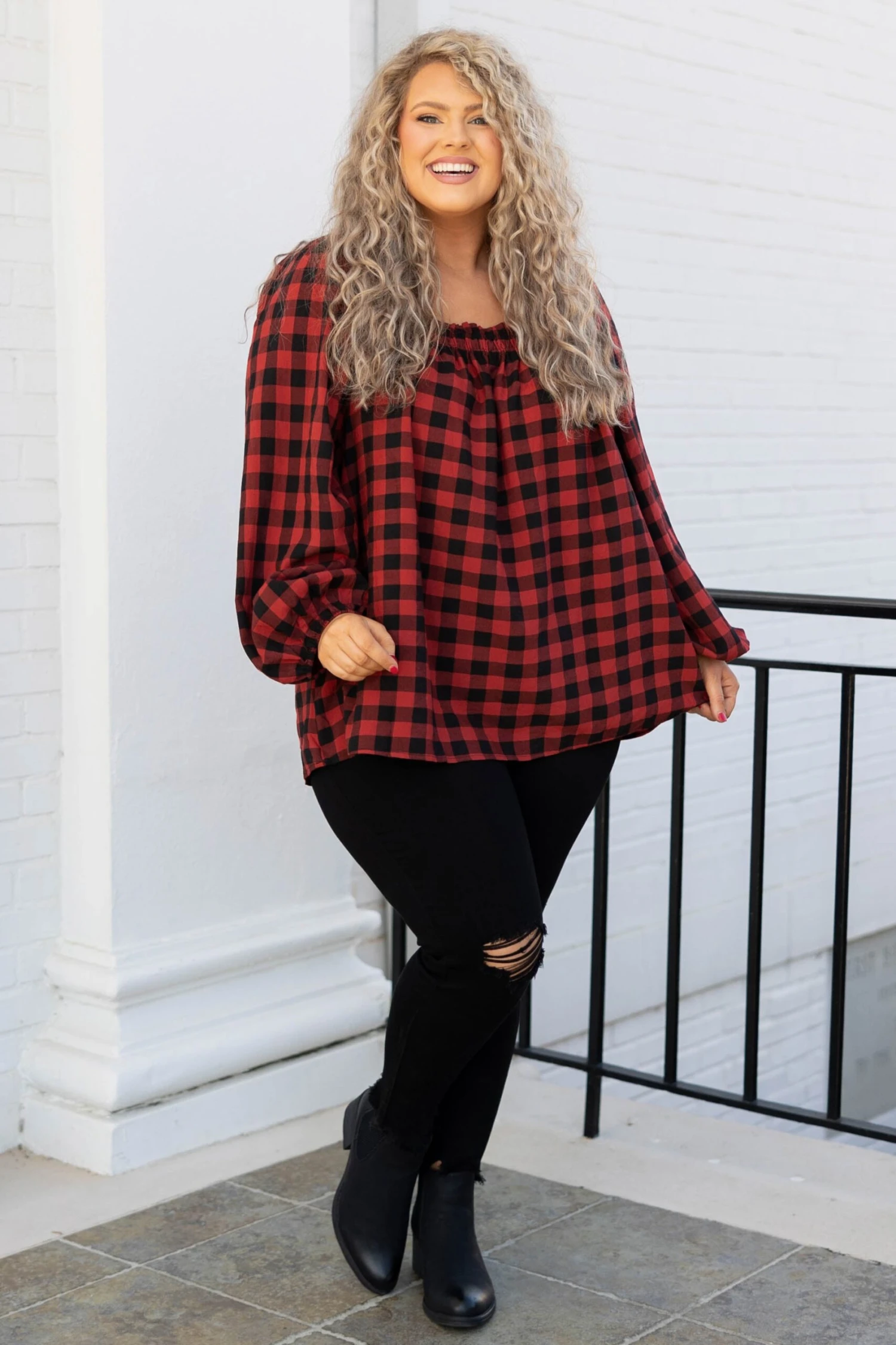 Cheerful Moments Top, Red 5 Cheerful Moments Top, Red - Image 3