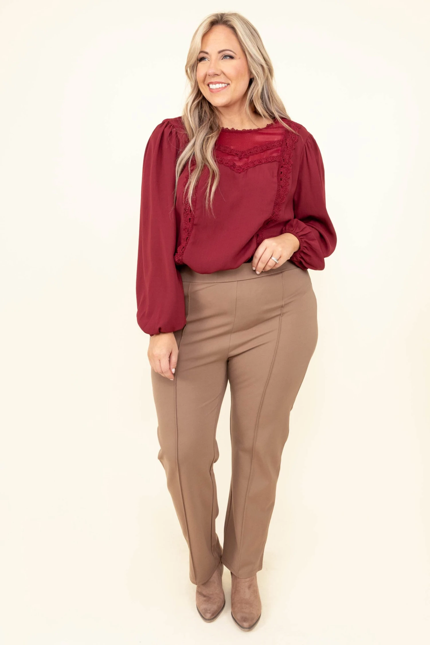 Cherish Love Pants, Taupe 4 Cherish Love Pants, Taupe - Image 2