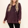 Come On Over Pullover, Dark Burgundy Mineral Wash 2 Come On Over Pullover, Dark Burgundy Mineral Wash -Beyond Basics ComeOnOverPullover DarkBurgundyMineralWash 8695