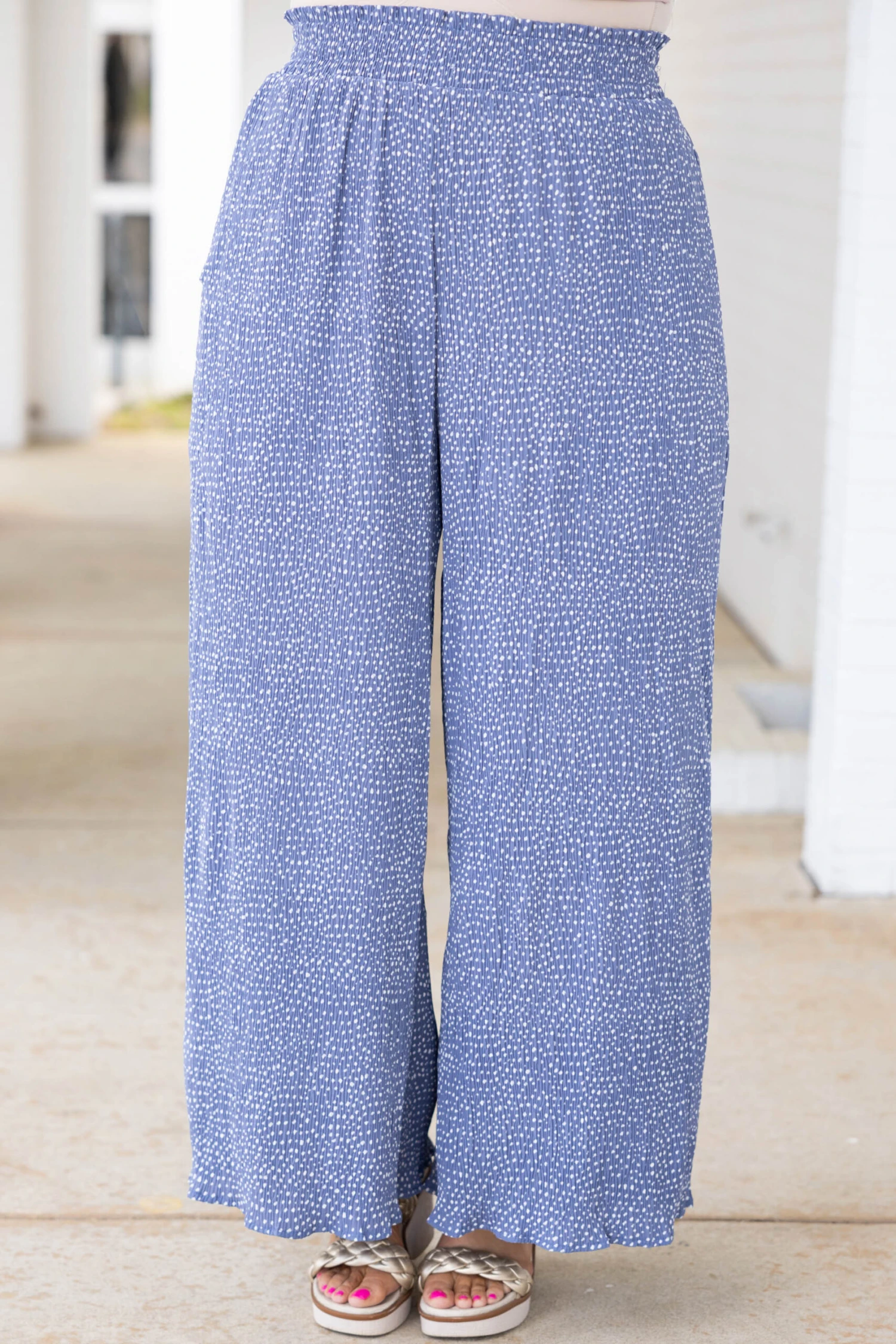 Cute And Comfortable Pants, Blue Dotted 5 Cute And Comfortable Pants, Blue Dotted - Image 3