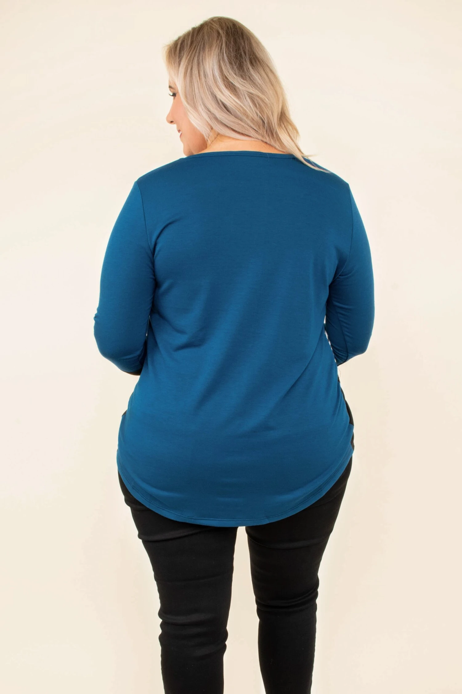 Blocked Off Top, Teal-Black 6 Blocked Off Top, Teal-Black - Image 4