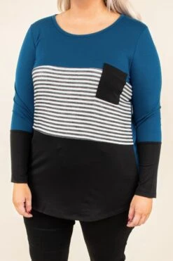 Blocked Off Top, Teal-Black 9 Blocked Off Top, Teal-Black -Beyond Basics DSC8361