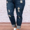 Arriving In Style Boyfriend Jeans, Dark Wash -Beyond Basics DSC 5545