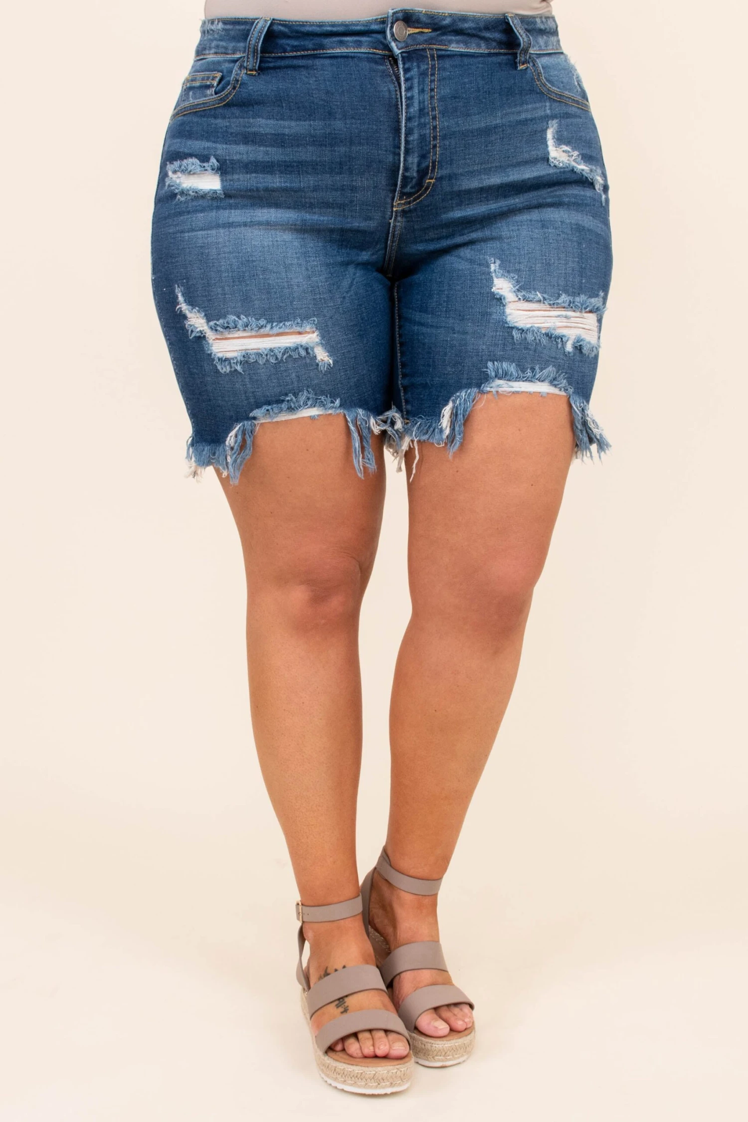 New Day, New Me Shorts, Dark Wash 5 New Day, New Me Shorts, Dark Wash - Image 3