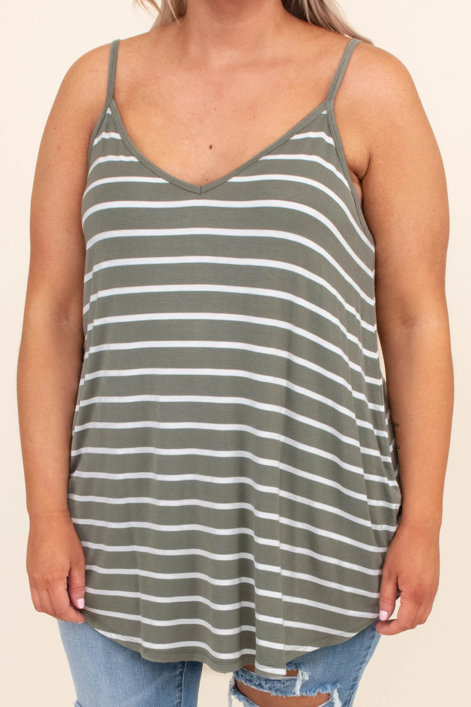 Toes In The Sand Tank, Light Olive 6 Toes In The Sand Tank, Light Olive - Image 4