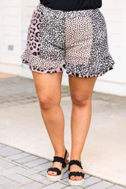 Dancing Tiger Shorts, Mocha/Black