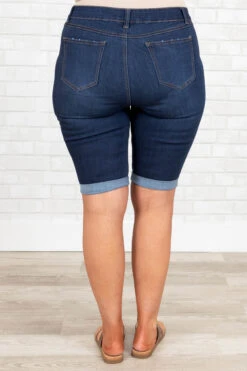 Don't Call Me Angel Jean Shorts, Navy Blue -Beyond Basics Don tCallMeAngelJeanShorts NavyBlue 0006