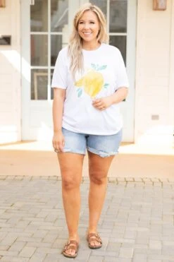Just Be Next Shorts, Medium Wash -Beyond Basics EasyPeasyLemonSqueezyTee White 0428 545e79d5 2338 4313 8b9e 3f7ecb93fc26