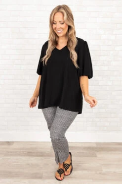 Easy To Miss Me Pants, Black-White -Beyond Basics EasyToMissMePants Black White 0041