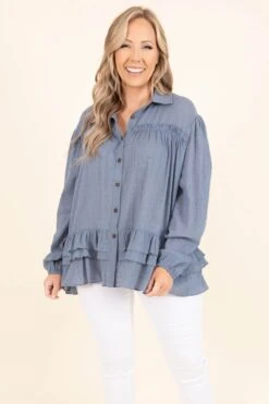 Filled With Memories Top, Blue