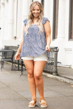 Floral Beauty Tank, Navy -Beyond Basics FloralBeautyTank Navy 9987