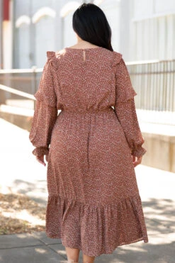 Garden Of My Dreams Dress, Brown -Beyond Basics GardenOfMyDreamsDress Brown 0633