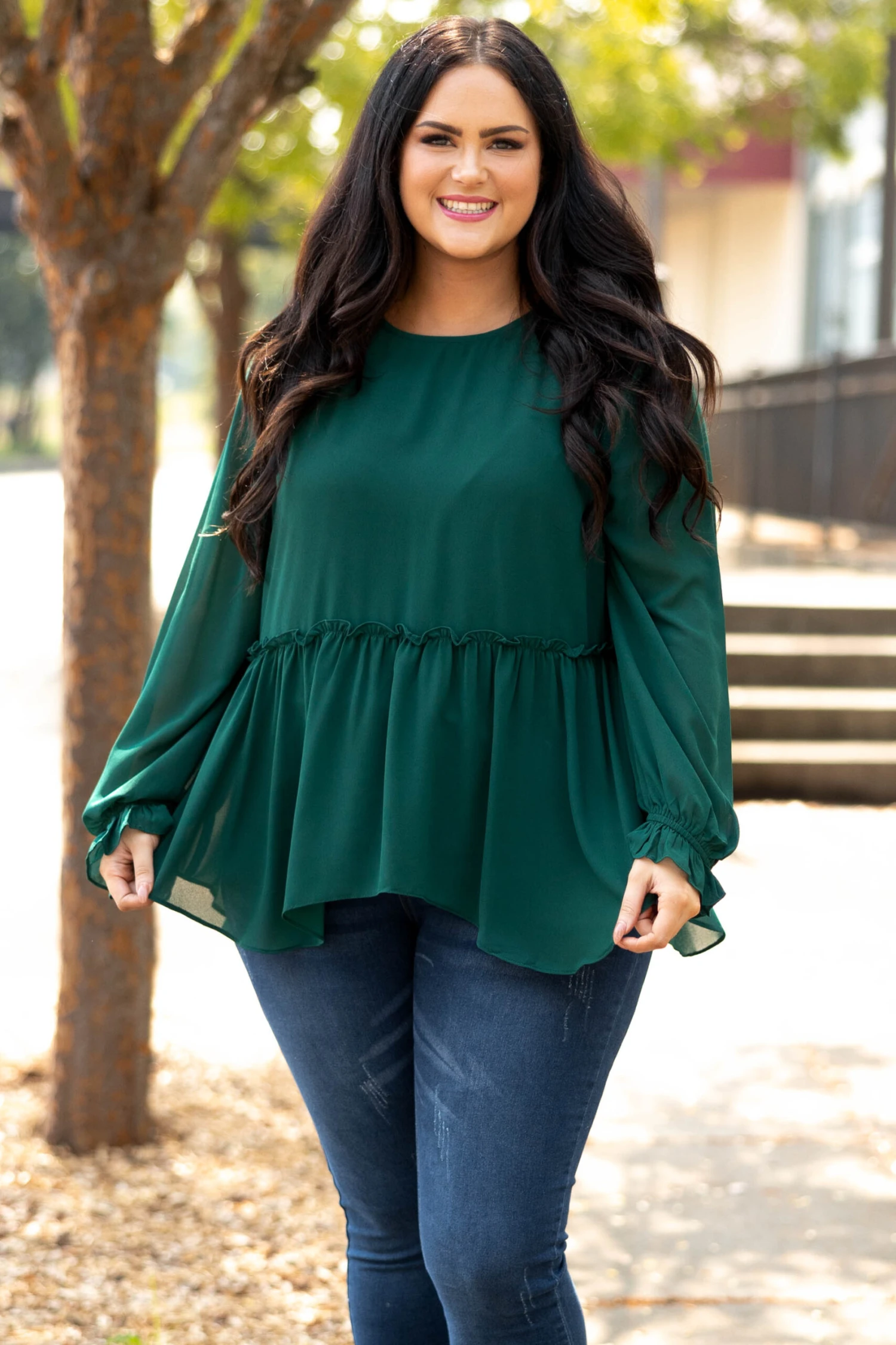 Gentle Greetings Top, Hunter Green 3 Gentle Greetings Top, Hunter Green