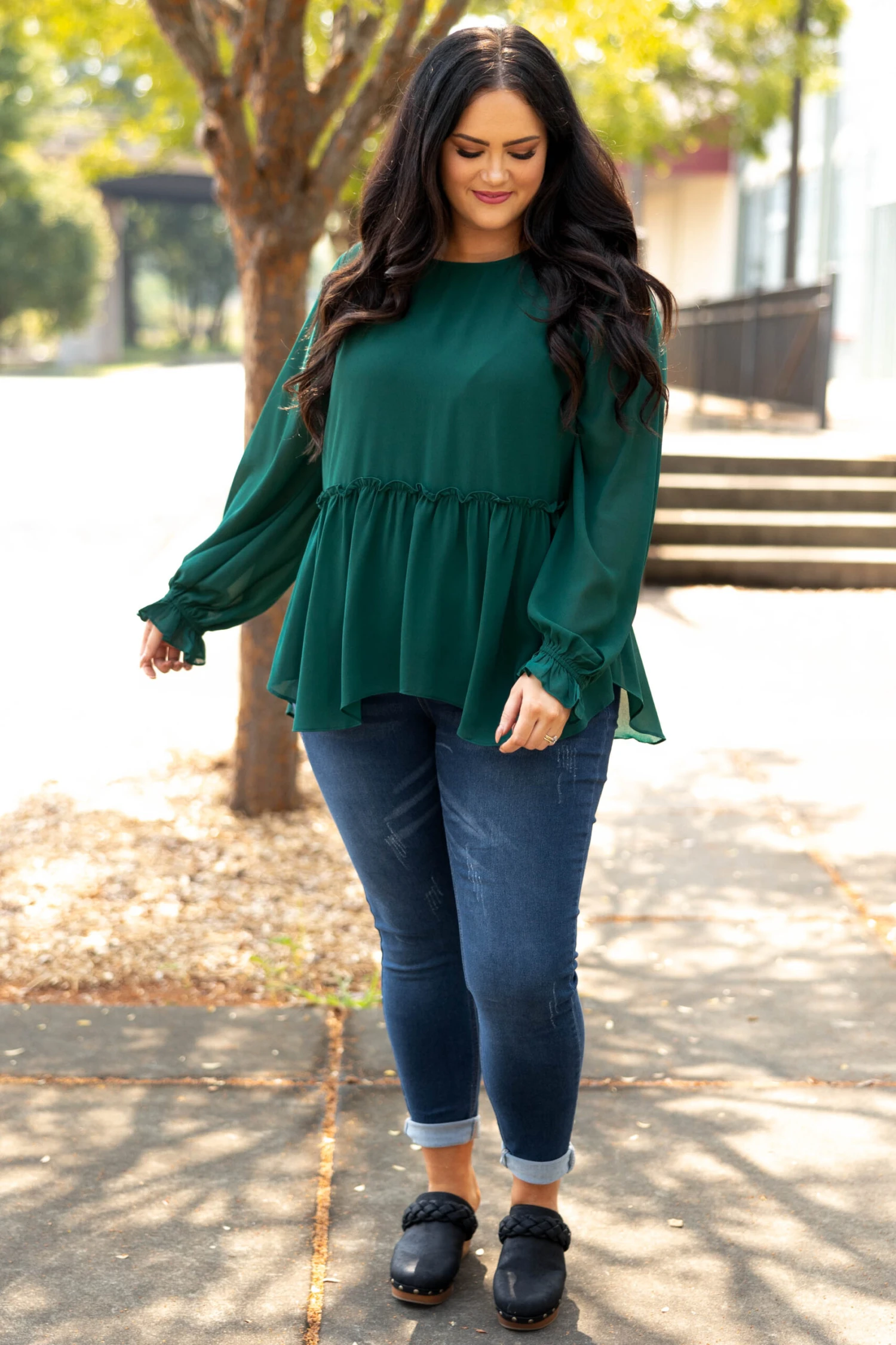 Gentle Greetings Top, Hunter Green 5 Gentle Greetings Top, Hunter Green - Image 3