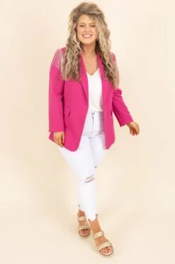 Glam And Glitz Blazer, Hot Pink 11 Glam And Glitz Blazer, Hot Pink -Beyond Basics GlamAndGlitzBlazer HotPink 5