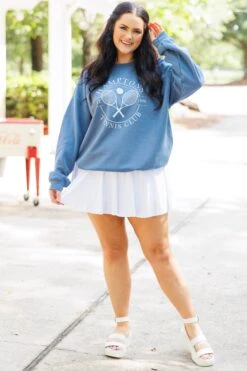Hamptons Tennis Club Sweatshirt, Indigo -Beyond Basics HamptonsTennisClubSweatshirt Indigo 6