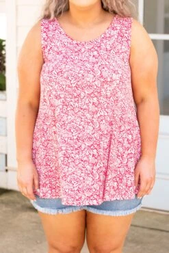 Little Florals Top, Red -Beyond Basics LittleFloralsTop Red 3034