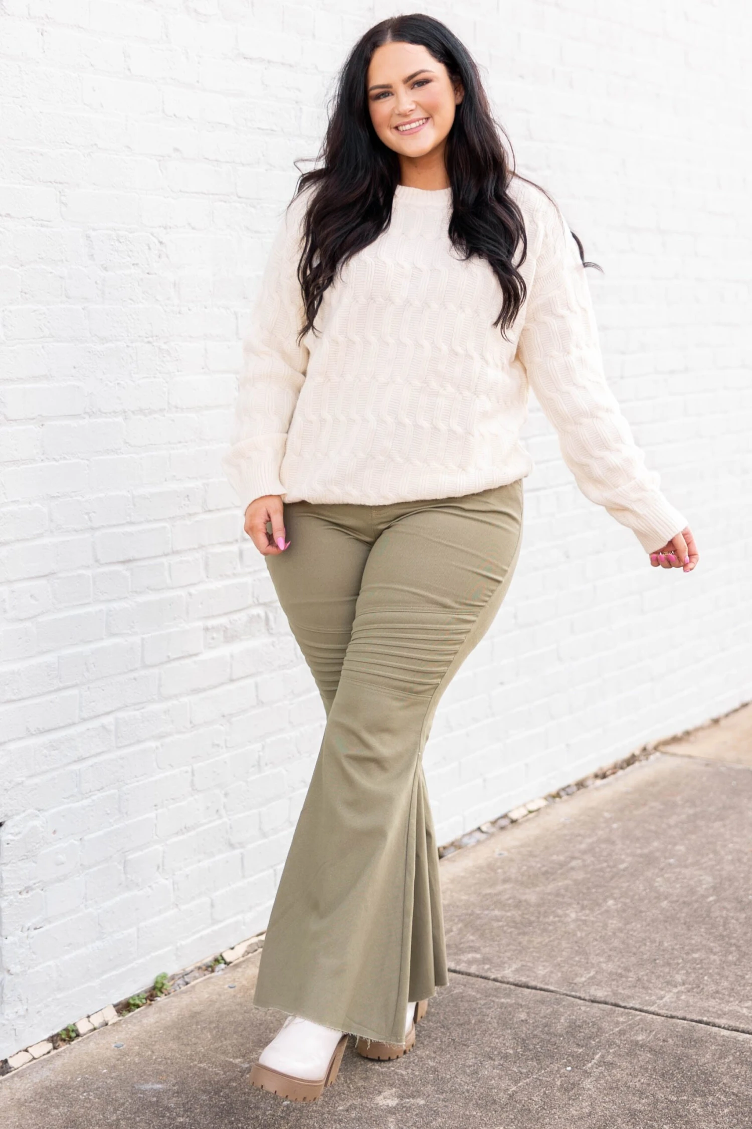 Meet Me In The Middle Bell Bottoms, Moss 6 Meet Me In The Middle Bell Bottoms, Moss - Image 4