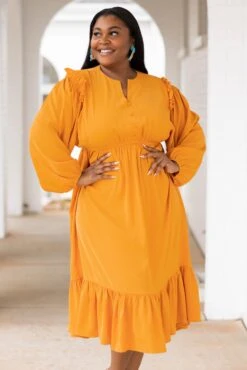 Memorize Today Dress, Yellow