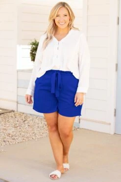 Letting Go Shorts, Blue -Beyond Basics MyCrowdTop Ivory 0511