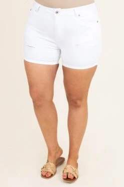 My Day Shine Shorts, White -Beyond Basics MyDayShineShorts White