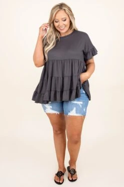 Summertime Breeze Shorts, Light Wash -Beyond Basics NotSoBasicTop Cement 5 0e8e344c a810 42d9 87ff c54958a05a09