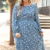 Only Happiness Dress, Blue -Beyond Basics OnlyHappinessDress Blue 9889