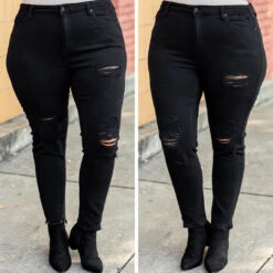 Lets Keep It Straight Jeans, Black -Beyond Basics Pants
