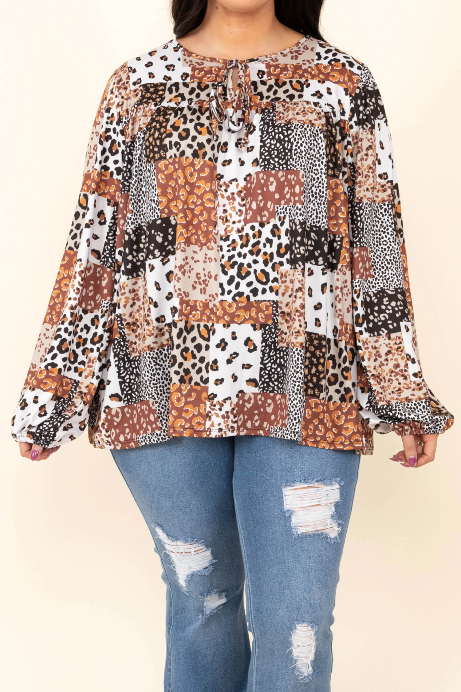 Safari Dreams Top, Caramel/Black/Ivory 6 Safari Dreams Top, Caramel/Black/Ivory - Image 4