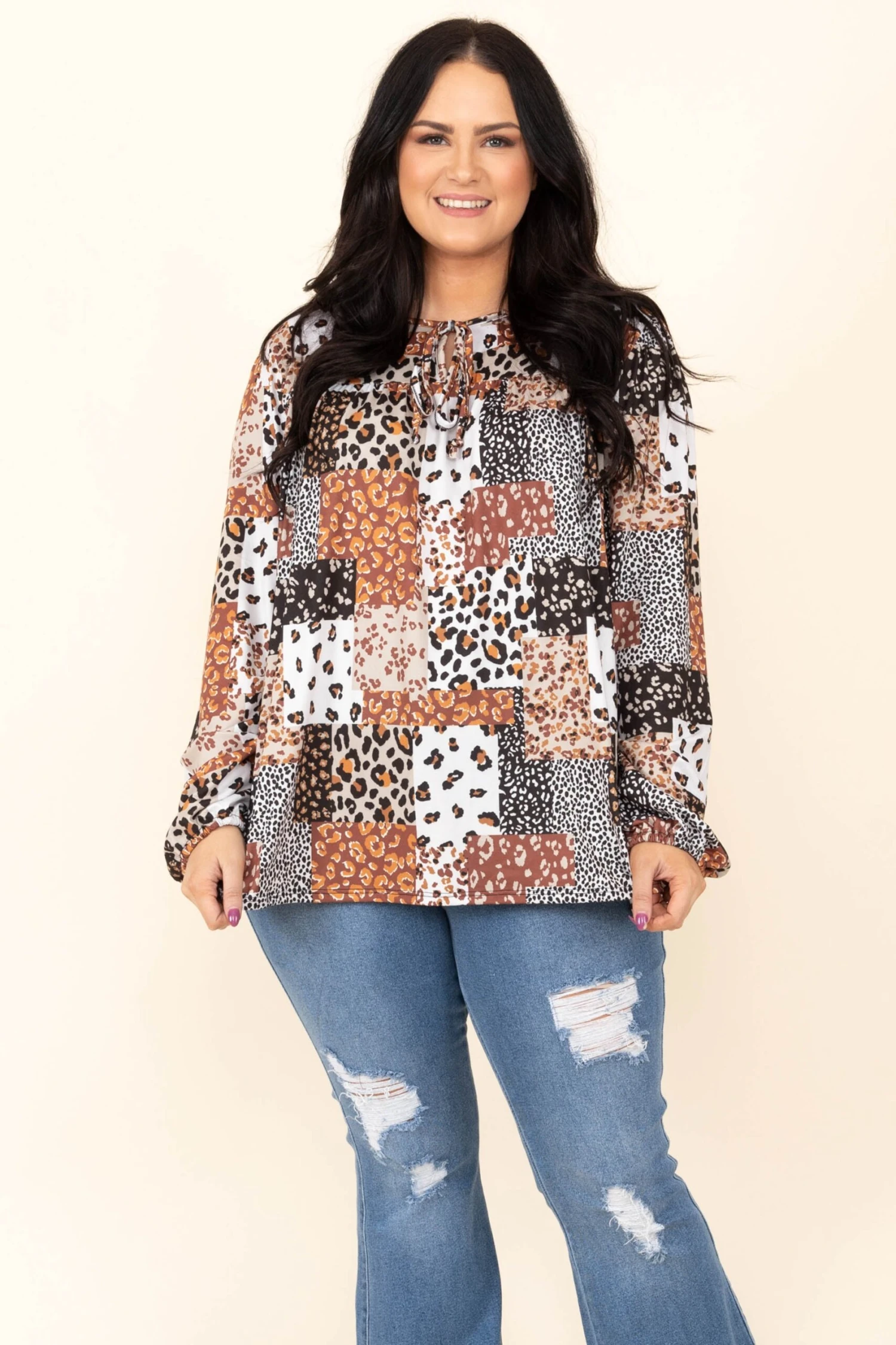 Safari Dreams Top, Caramel/Black/Ivory 3 Safari Dreams Top, Caramel/Black/Ivory