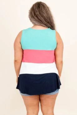 Sailboat Dreams Tank, Mint-Coral Multi -Beyond Basics SailboatDreamsTank Mint CoralMulti