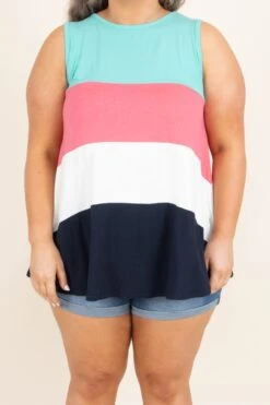 Sailboat Dreams Tank, Mint-Coral Multi -Beyond Basics SailboatDreamsTank Mint CoralMulti 3413