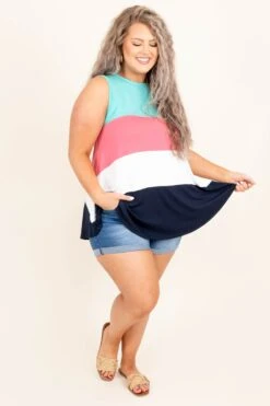 Sailboat Dreams Tank, Mint-Coral Multi -Beyond Basics SailboatDreamsTank Mint CoralMulti 4