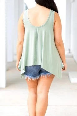 Seeing The Beginning Top, Dusty Green -Beyond Basics SeeingTheBeginningTop DustyGreen