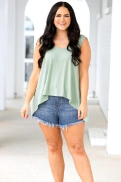 Seeing The Beginning Top, Dusty Green