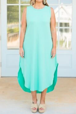 Simple Truths Midi Dress, Mint -Beyond Basics SimpleTruthsMidiDress Mint 2