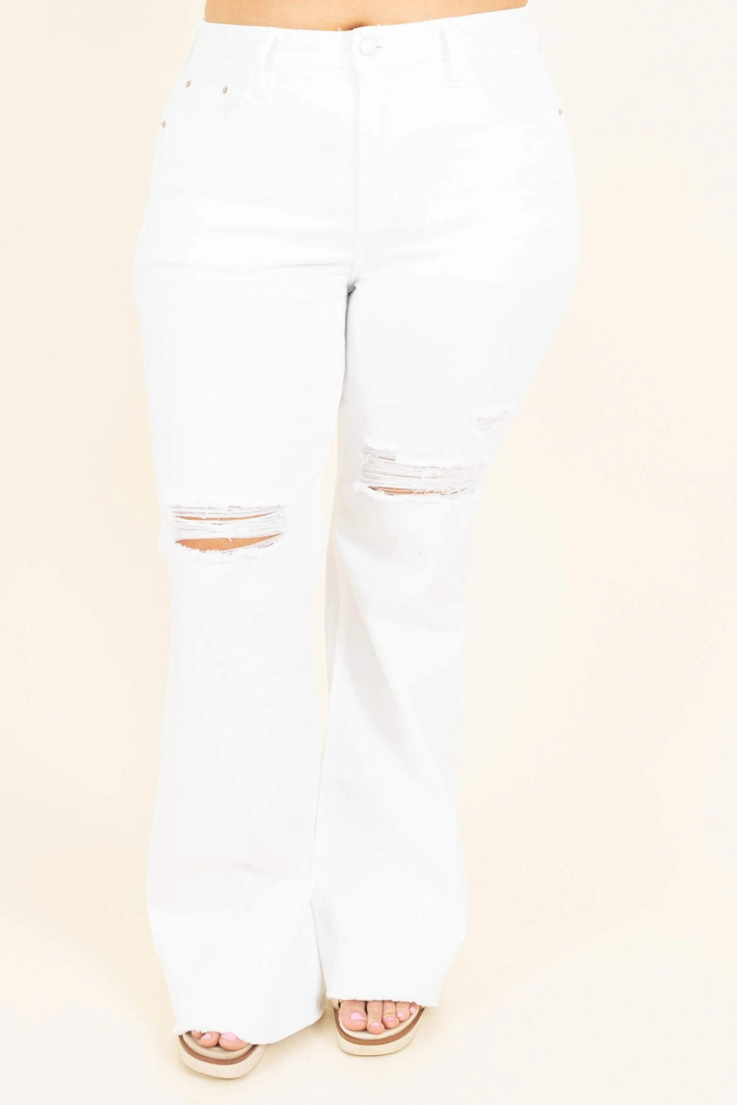 Snazzy Summer Jeans, White 5 Snazzy Summer Jeans, White - Image 3