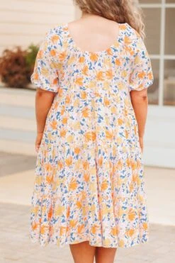 Squeeze Me Tight Dress, Orange Multi -Beyond Basics SqueezeMeTightDress OrangeMulti 1