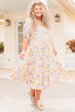 Squeeze Me Tight Dress, Orange Multi -Beyond Basics SqueezeMeTightDress OrangeMulti 6