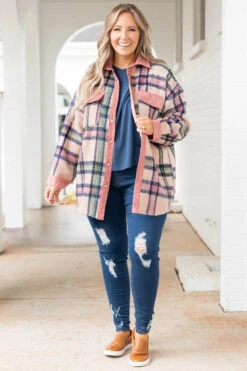 Staying Next To You Shacket, Pink -Beyond Basics StayingNextToYouShacket Pink 9502