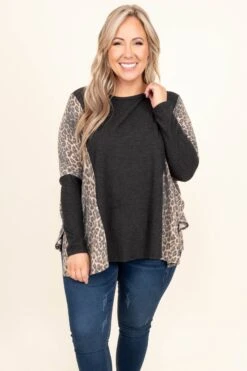 Stunning Statement Top, Charcoal