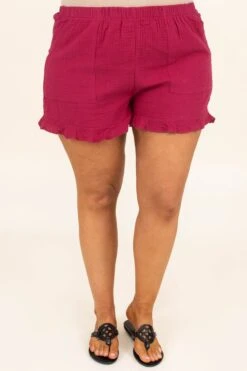 Sunkissed Daze Shorts, Maroon -Beyond Basics SunkissedDazeShorts Maroon 2