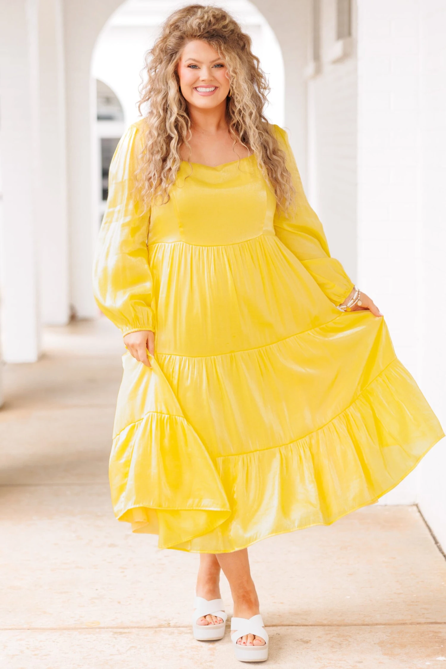 Tear Drops On My Guitar Dress, Yellow 4 Tear Drops On My Guitar Dress, Yellow - Image 2