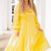 Tear Drops On My Guitar Dress, Yellow -Beyond Basics TearDropsOnMyGuitarDress Yellow 5