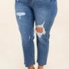 Too Busy Slaying Mom Jeans, Dark Wash -Beyond Basics TooBusySlayingMomJeans DarkWash 0011