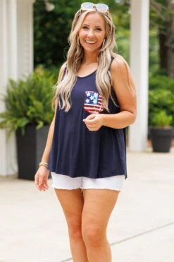 Trust The Stars Top, Navy